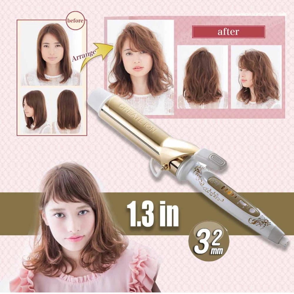 CREATE ION Grace Hair Curling Irons with Dual Voltage from Japan